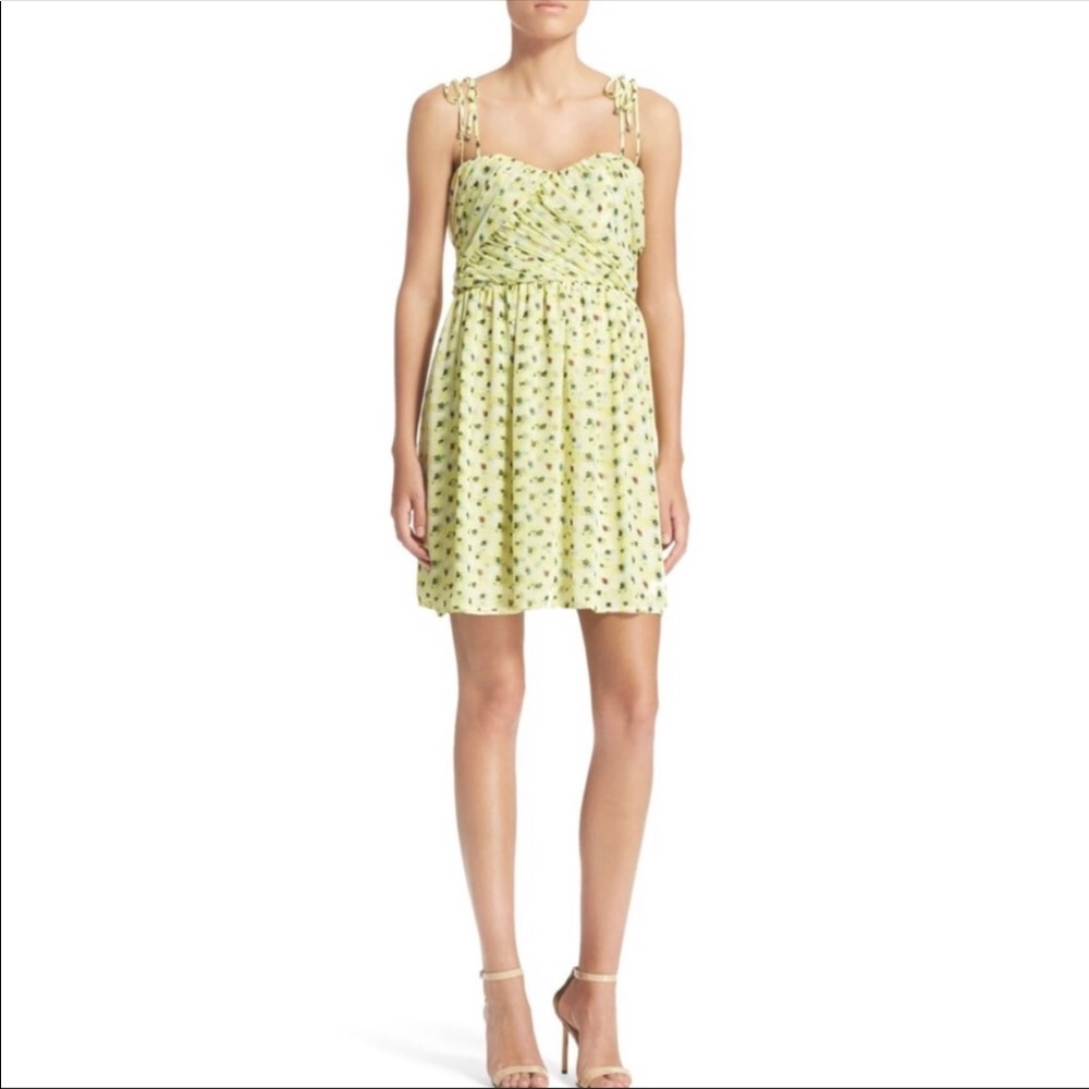 The Kooples Anemone Print yellow Chiffon dress XXS